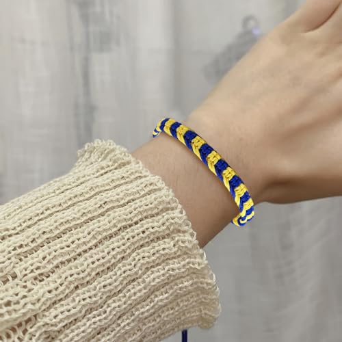 Choistily 2PCS Ukrainian Bracelet Yellow Blue Braided Bracelets Adjustable Handmade String Sunflower Bracelets for Women Trendy 2025 Stocking Stuffers3