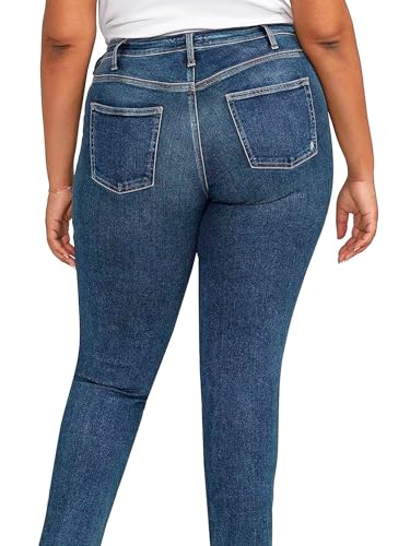 Silver Jeans Co. Women's Plus Size Infinite Fit Mid Rise Straight Leg Jeans3
