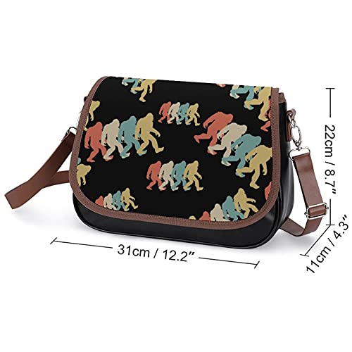FunnyStar Retro Bigfoot Sasquatch Print Ladies Shoulder Bags Crossbody Messenger Bag Cute Handbag PU Leather2