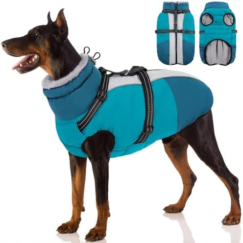 SUNFURA Dog Coat, Dog Jacket for Large Dogs with Harness Built in...