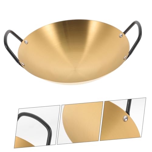 Wok pequeño de acero inoxidable antiadherente con asas dobles miniatura 7