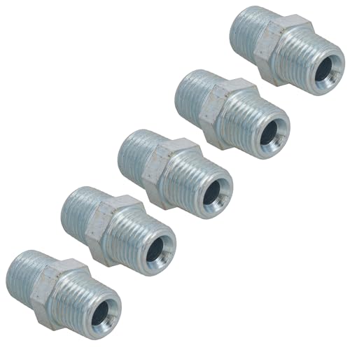 Air Line Hose Compressor Fittings/Connector 1/4 BSP Male to Male 5 Pack