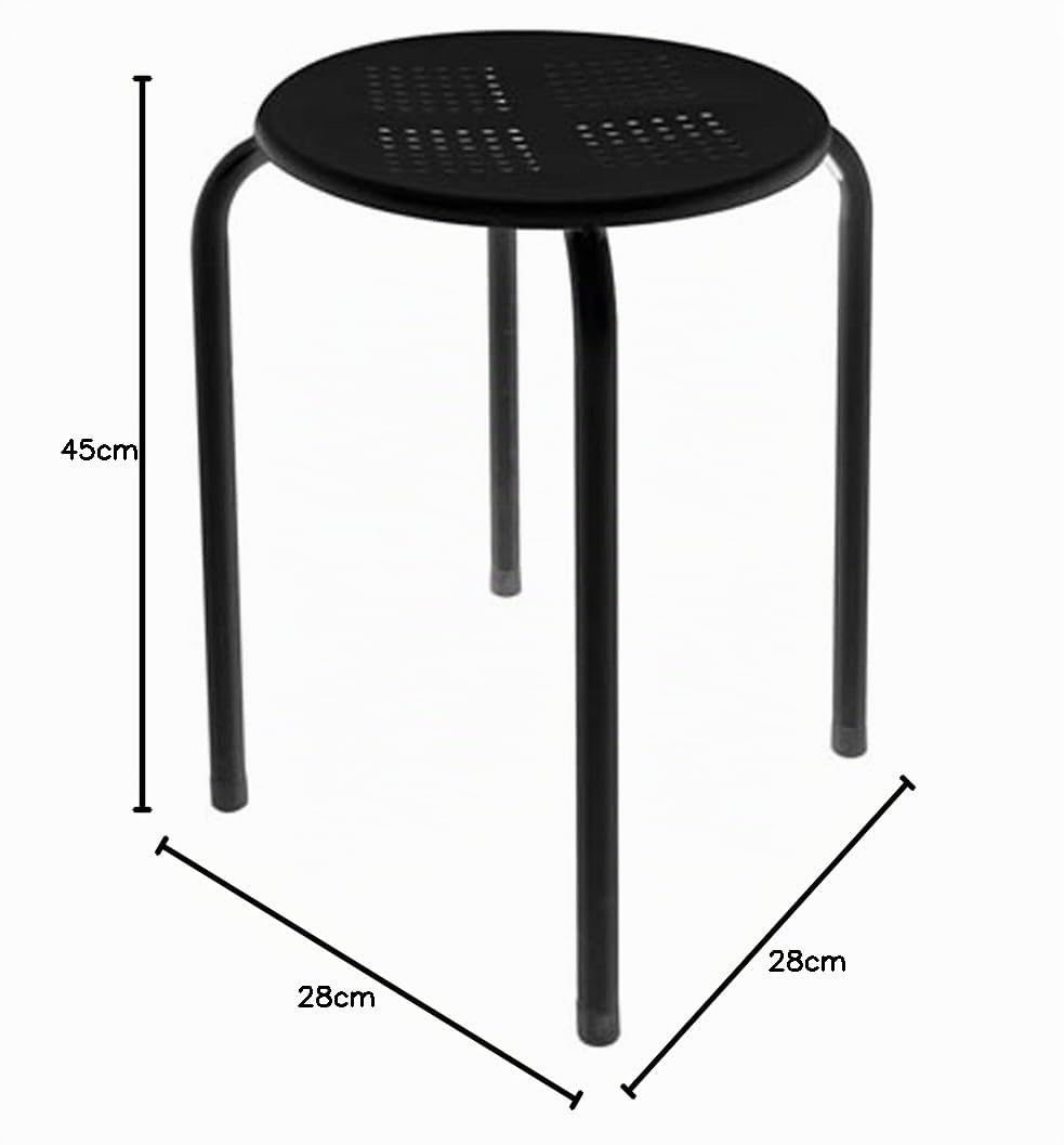 Tabouret en métal Robuste et Stable VELLEMAN - FP135B avec Assise en Plastique - SCH 177503