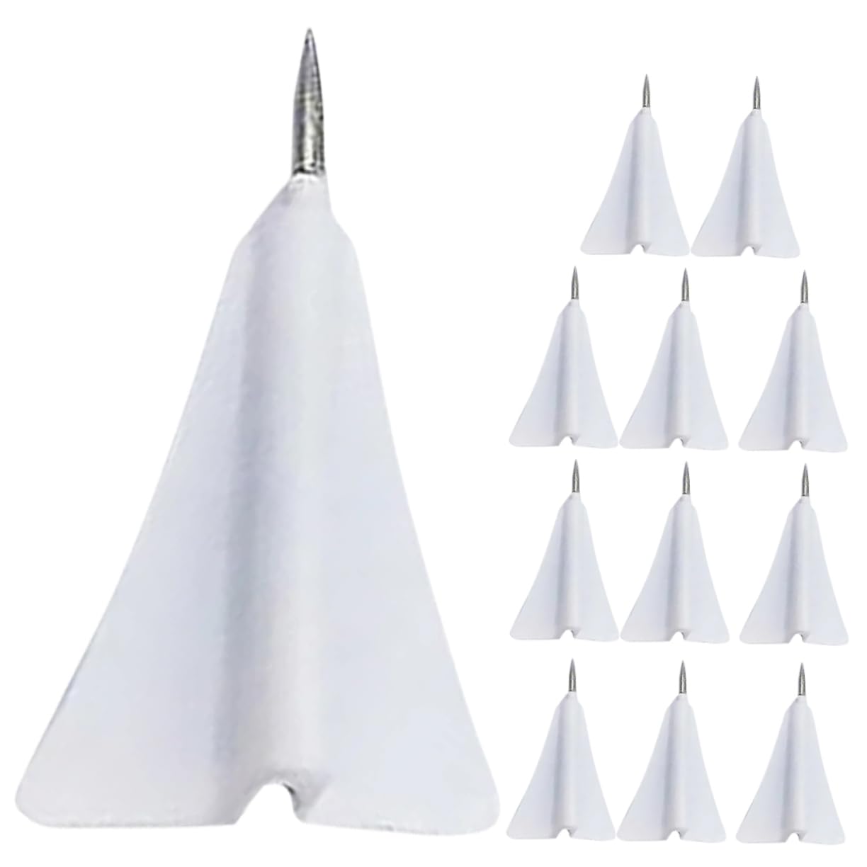 Chinchetas Color Blanco 12 Piezas Abs Acero Avión de Papel | Forma de Avión, Versátiles y Portátiles, para Pared de Fotos y Tiras de Corcho