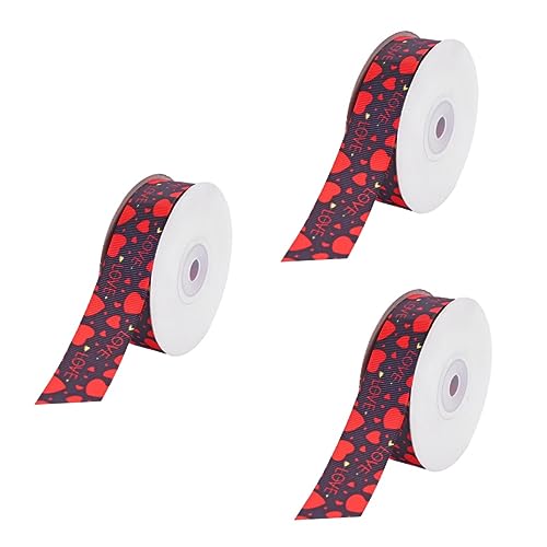 NUOBESTY 3 rolos tiras de arame amor coração fita amar arcos para o cabelo de noiva tira para envolver fita em forma de coração decoração venda