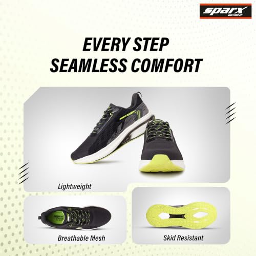 Image of SPARX Sports Running Shoes for Men - Lightweight Breathable Lace-Up Athletic Shoes with Cushioned Comfort, Shock Absorption, Durable Grip, Flexible Sole & Everyday Walking Performance