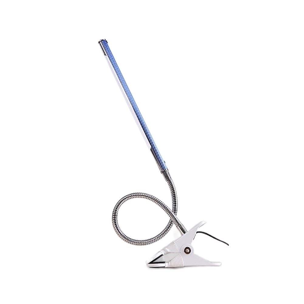 Lampe de Bureau Clip De Tuyau En Métal Lampe De Bureau Lampe De Lecture Créative Dortoir USB Charge Lampe De Table Dimmable Led Protection Des Yeux Lumière Lampe de Lecture Lampe Bureau ( Blue : Blue