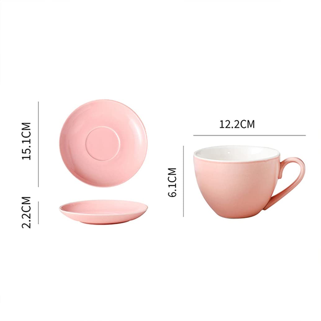 Ceramiczny kubek do cappuccino, ceramiczne filiżanki do kawy ze spodkami, nadają się do kuchenki mikrofalowej, zmywarki, idealny do herbaty, espresso, latte, porcelanowych kubków do kuchni lub kawiarni, szary, 550 ml