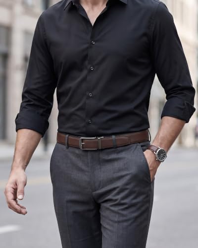 Image of CHAOREN Mens Dress Belt - 1 1 /4 inch Leather Ratchet Belt Comfort Click