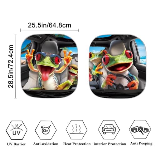 Image of Sun Shade for Car Windshield Foldable Funny FrogFront Windshield Shade for Sun Auto Vehicle Shield Reflector Blocking Screen Cover Fit Car Front Window for Trucks SUV Van