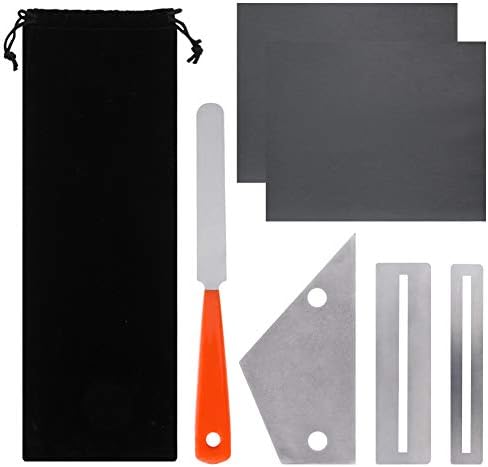 Petift Guitar Luthier Tool Set,Guitar Clean and Polish Tool Kit - 1 Pcs Guitar Fret Crowning File, 1 Pcs Fret Rocker Leveling Tool, 2 Pcs Fingerboard Guards, 2 Sheets Sanding Paper, with Carry Bag