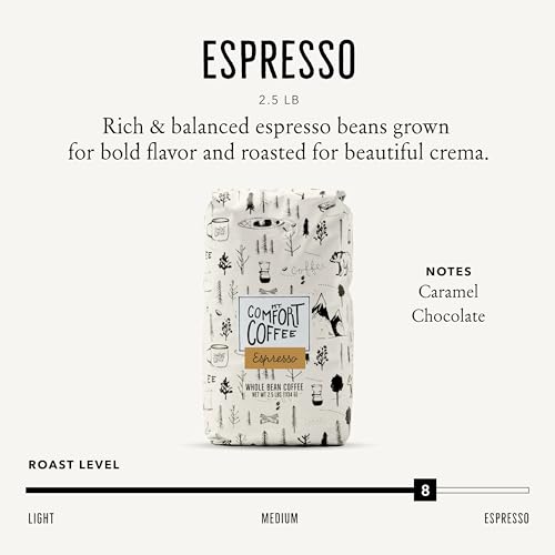 Image of Mt. Comfort Coffee Espresso Roast, 2.5lb - Flavor Notes of Chocolate & Caramel - Roasted Whole Beans