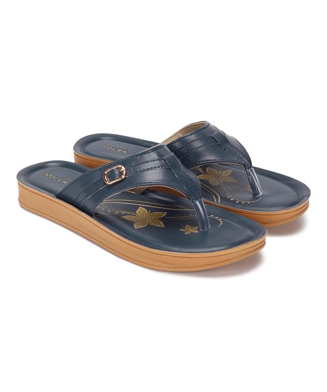Image of PARAGON PUK7010L Women's Sandals | Stylish Slip on Flats with Cushioned Soles | Trendy Lightweight Durable & Comfortable Fashion Slippers for Outdoor Use