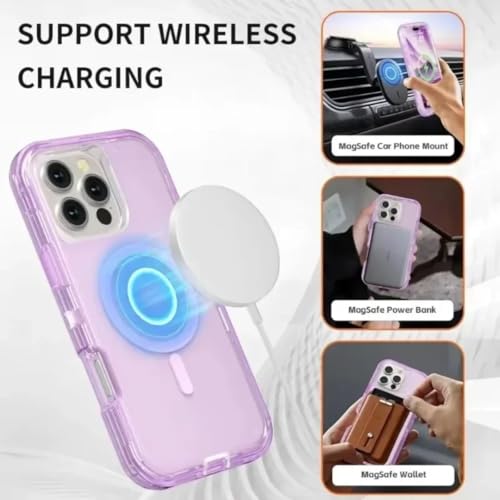 Coque iPhone 14 Pro Max antichoc de qualité premium transparente gris violet