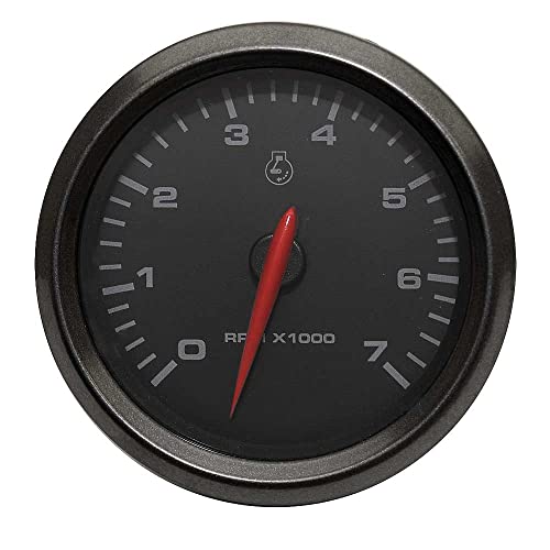 Faria Boat Tachometer Gauge TC5011B | Trophy 3 1/4 Inch Metallic Black