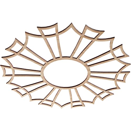 Image of Ekena Millwork 22 inchOD x 7 3 /4 inchID x 3 /8 inchT Augustus Wood Fretwork Pierced Ceiling Medallion, Alder