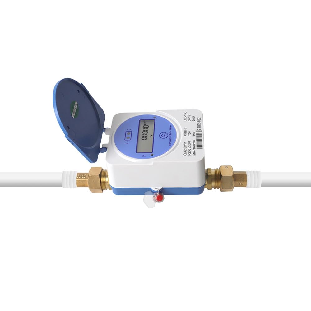 Tuya Zigbee - Medidor ultrasónico inteligente de agua fría IP68 LCD, pantalla digital, medición de consumo de flujo de agua para el hogar, jardín, sistema de riego DN15 (15 mm (2,5 m³/H)