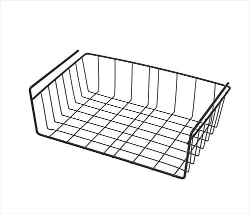 MarysDe@lz LARGE UNDER SHELF STORAGE BASKET RACK KITCHEN CUPBOARD ORGANISER HEAVY DUTY (Black)