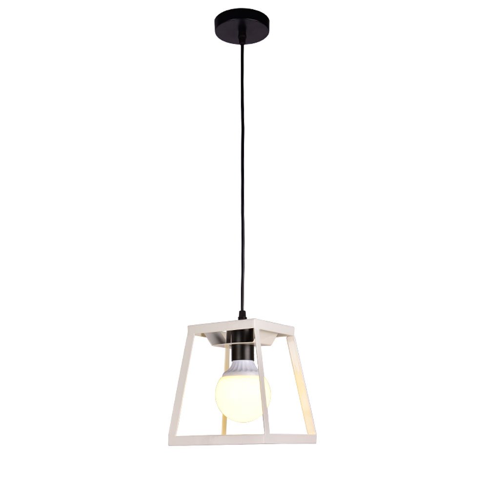 Abinlina Vintage Industrial Pendant Light Fixture - Retro Ceiling Chandelier for Dining Room, Restaurant, Cafe, and Bar - E27 Compatible (Blue)(White)