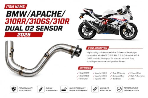 Image of TURBO RACING Performance Stainless Steel Bend Pipe for BMW G 310 RR /GS /R 2025