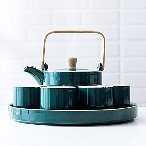 SGSG Juego de té de cerámica Creativa nórdica, Juego de Taza de café, té de la Tarde, Bandeja de fregado para el hogar… - Imagen 8