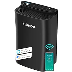 Himox air purifiers for home large room smart wifi and pm25 monitor h14 true hepa filter removes up to 9999 of particles ozone free for pets allergies smokers dust pollen auto mode alexa control  urban country home decor