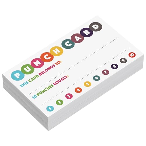 Reskid 500-Pack Extra-Thick Cardstock Punch Cards - 2 x3.5 inches