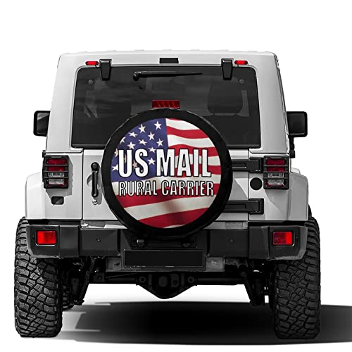 Image of US Mail Rural Carrier Spare Tire Cover Wheel Tire Cover Fit Trailer, RV, SUV and Many Vehicle 13inch