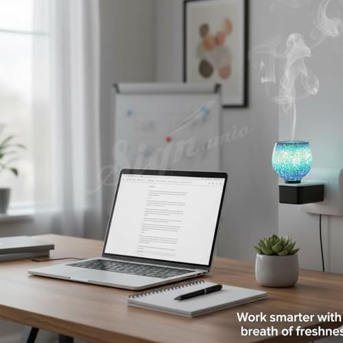 Image of SIGNAMIO Ceramic Multi Color 2 in 1 Electric Kapoor Dani Burner: Essential Home Fragrance Product&Room Freshener Diffuser with Night Lamp for Pooja Rooms,Aroma,Oil&Camphor Diffuser Capabilities-DN-Sky