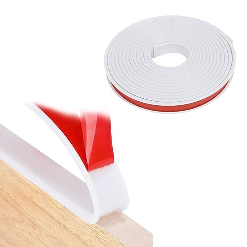 Cinta autoadhesiva en forma de U, ancho interior de 18 mm × 5 m, flexible TPE plegable, protección de bordes para armarios, listones de acabado, encimeras, color blanco