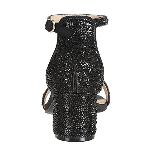 J's.o.l.e Women's Fashion Ankle Strap Rhinestone Block Heeled Sandals Party Evening Prom Bridal Shoes4