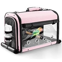 SUERTREE Transportbehälter für Vögel, Vogel Tragetasche Vogel Reisekäfig mit Ständer, Leichter Rucksack für Papagei, tragbare Vogel Reisetasche, Haustier transparente atmungsaktive Reisekäfig