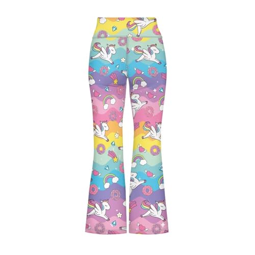 Flare Yoga Pants for Girl High Cut Legging Tummy Control Kids Long Trousers Casual Bell Bottom Sweatpants2