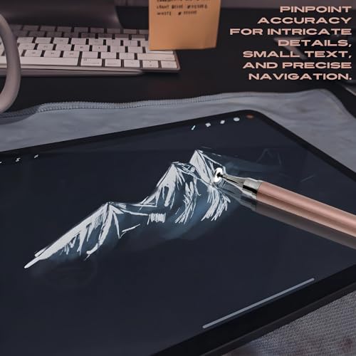 Image of 2-Way Dual-Sided Stylus Pen Compatible with All Touch Screens Devices Mobile Phones Android Tablet iOS Windows Smartphones - Rose Gold