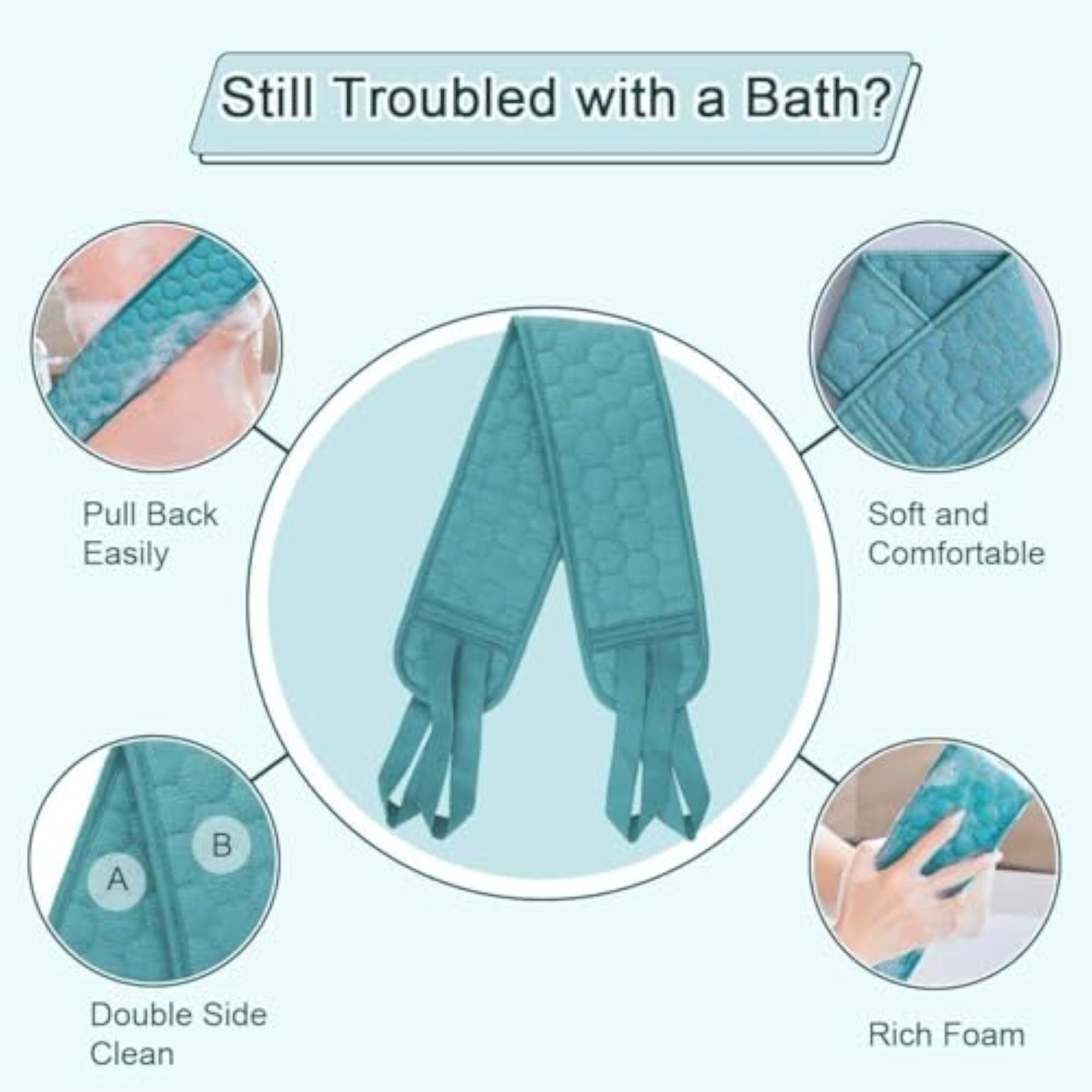 3-Piece Bath and Body Care Set, Exfoliating Scrubber Kit