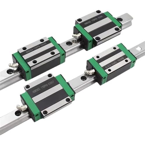 LKHFOAQM 2pcs HGH15/HGH20 Linear Guide Rail Any Length 4pcs Linear Block Carriage HGH15CA /20CA Flang HGW15CC/20CC HGH15 Parts(700mm)