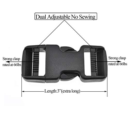 Sgh Pro Quick Side Release Buckles 1' Wide Dual Adjustable No Sewing Upgrade Extra Thick Extra Long Fit Thicker Strap 7 Pack Clips Snaps Heavy Duty Plastic For Nylon Webbing Strap Boat Cover Backpack #TOP2