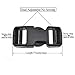 SGH Pro Quick Side Release Buckles 1' Wide Dual Adjustable No Sewing Upgrade Extra Thick Extra Long Fit Thicker Strap 7 Pack Clips Snaps Heavy Duty Plastic for Nylon Webbing Strap Boat Cover Backpack
