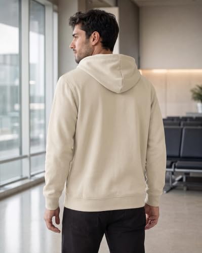 Image of Nobero Classic Zipper Hoodie for Men | Zip Up Hoodies for Men | Regular Fit | Full Zip Closure | Drawstring Hood | Zipped Hooded Sweatshirt | Cotton Rich Zipper Fleece Hoodie