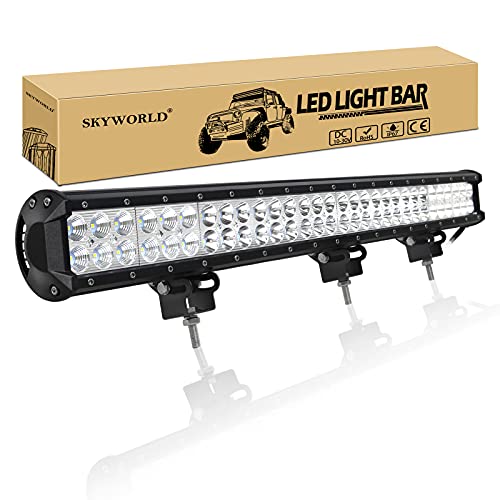 SKYWORLD LED Light Bar, 28 inch 180W Dual Row Spot Flood Combo Beam Led Bar Off Road Lights Driving Lights Led Fog Lights Boat Lighting