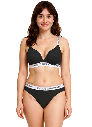Image of Fashiol Women Padded Underwire Fashionable Adjustable Spaghetti Strap Lingerie Sets | Comfortable Fabric Push up Bra Panty Set