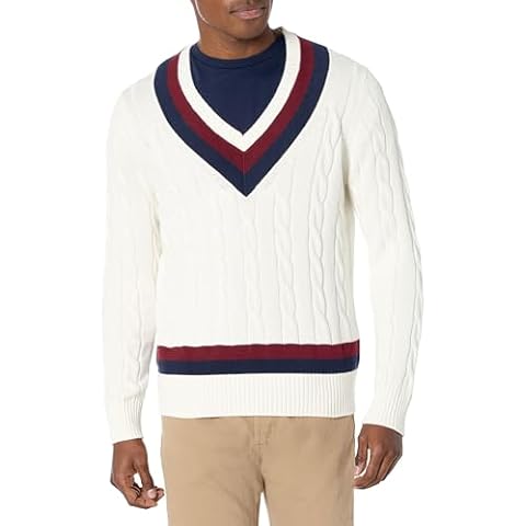 Brooks Brothers Supima Cotton Cable V-Neck Sweater Cover