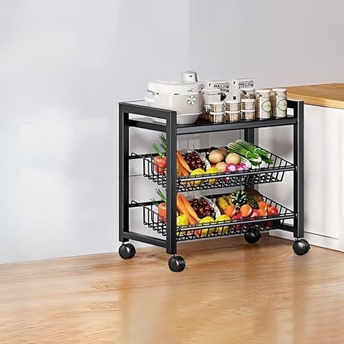 Estante de almacenamiento rodante de cinco niveles para cocina y despensa, versátil carrito de verduras con ruedas, práctico carrito de baño y cocina (40 x 30 x 77 cm)