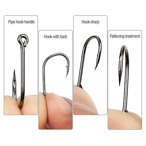 image for VDTG 500 pcs 10 Different Size Hooks and 200 Soft Plastic Fishing Lure