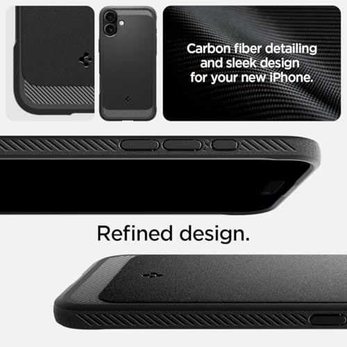 Image of Spigen Rugged Armor MagFit Back Cover Case for iPhone 16 Plus, MagSafe Compatible, Resilient Shock Absorption - TPU | Matte Black