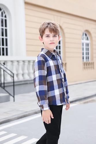 Image of Betusline Boy and Men Button Down Plaid Shirt