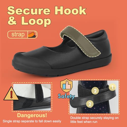 Tobfis Girl's Strap Mary Jane Flats Durable School Uniform Dress Shoes (Toddler/Little Kid/Big Kid/Youth)4