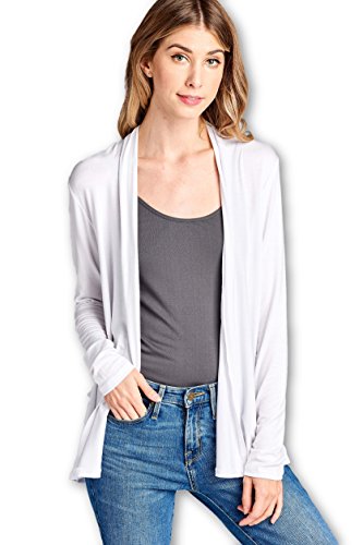 Image of Women Casual Open Front Long Sleeve Lightweight Softest Viscose Made from Bamboo Cardigan