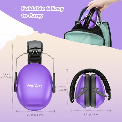 Image of ProCase Noise Cancelling Headphones for Kids Toddler, SNR 27dB Noise Reduction Ear Muffs, Hearing Protection for Monster Jam, Concerts, Fireworks, Shooting, Air Show, Autism Sensory Needs -Purple