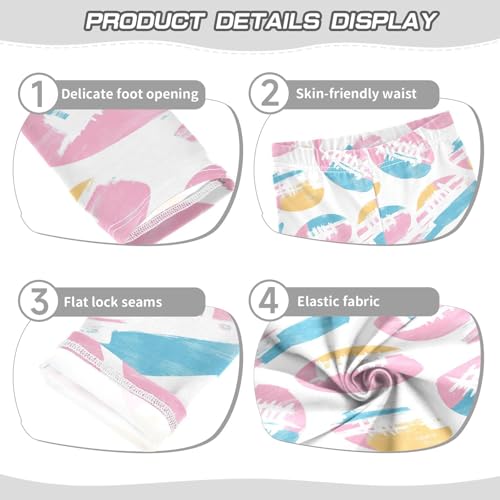 Pink Blue American Football Girls Casual Leggings for Kids Printed Long Pant Bottoms Stretch and Soft3